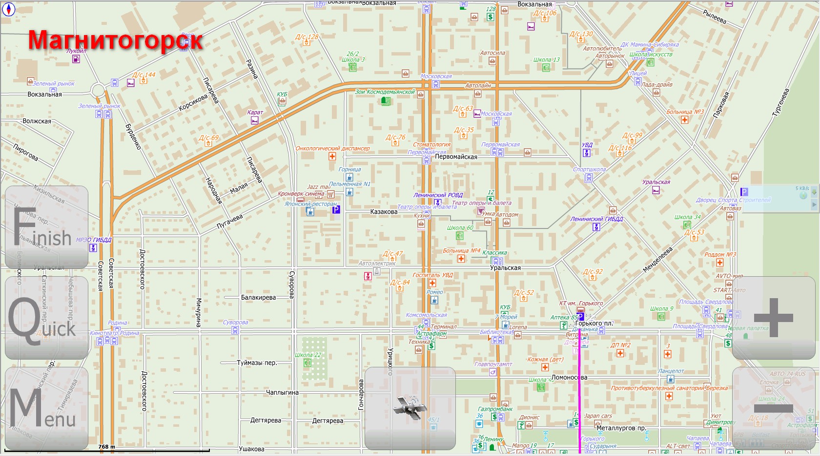 Магнитогорск карта города с улицами